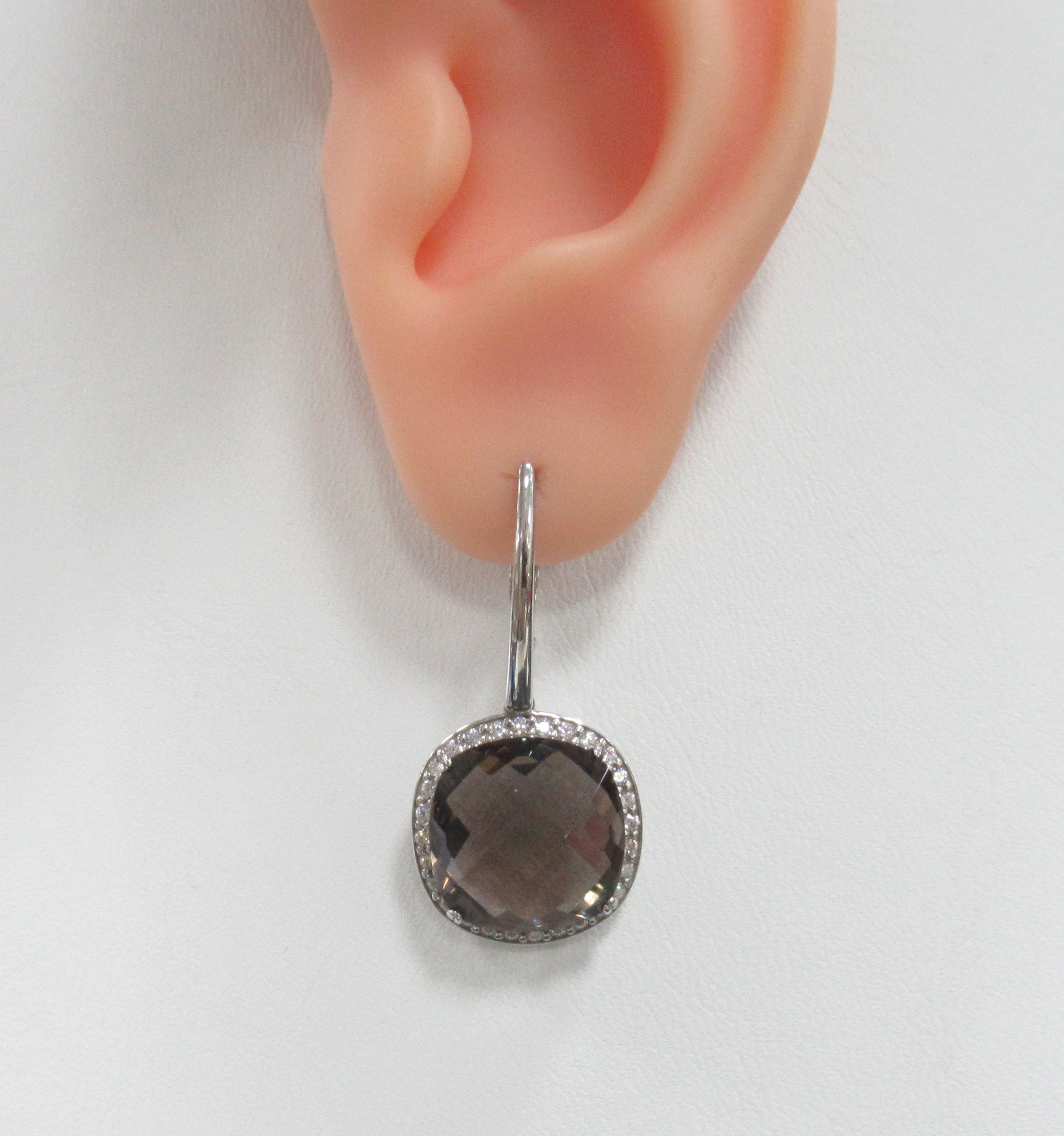 Серебряные серьги с раухтопазами